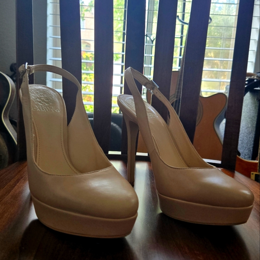 Vince Camuto Cream Heels for Elegant Occasions